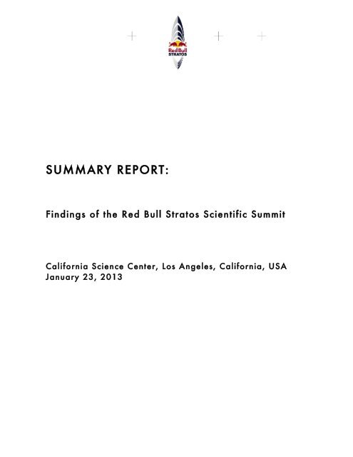Red Bull Stratos Summit Summary Report Dcat Drug Chemical