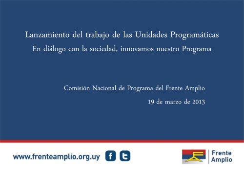 Lanzamiento del trabajo de las Unidades Programáticas