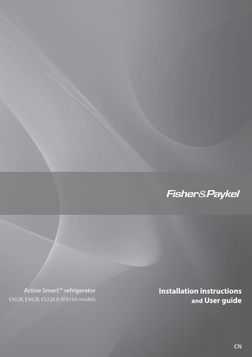 Installation instructions and User guide - Fisher & Paykel Appliances