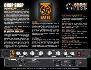 BAX EQ Chop Shop/Fact Snack - Dangerous Music