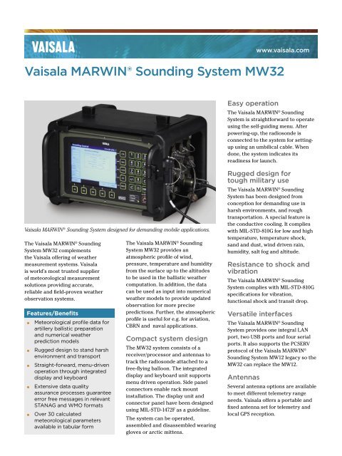 MW32 Datasheet in English - Vaisala