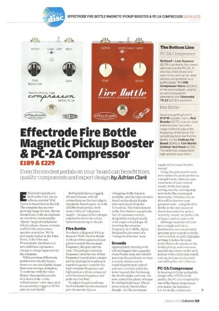 Guitarist Effectrode Fire Bottle Magnetic Pickup Booster and