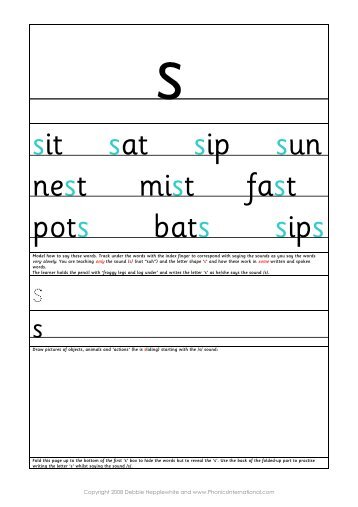 sit sat sip sun nest mist fast pots bats sips - Phonics International