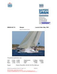 SWAN 44/113 Sleeper Launch Date: May 1991 - Nautor's Swan UK