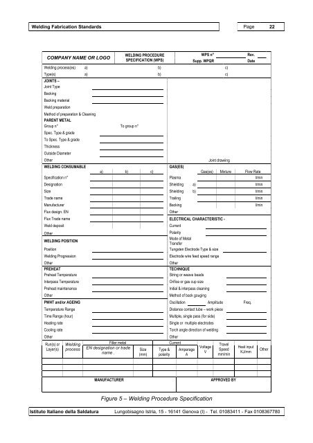 Welding Fabrication Standards - EWF