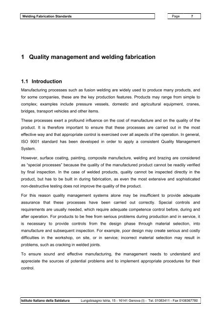 Welding Fabrication Standards - EWF