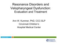 Resonance Disorders and Velopharyngel Dysfunction - Cincinnati ...