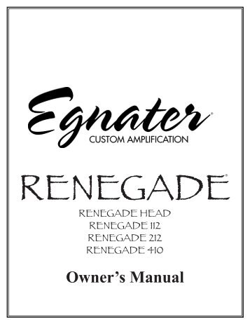 Renegade Head User Manual (PDF) - Egnater