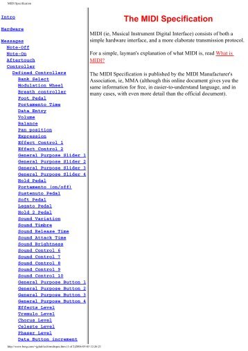 MIDI Specification