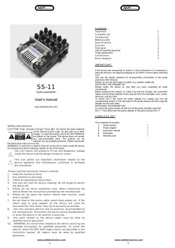 AMT SS-11 Manual English Ver - AMT Electronics