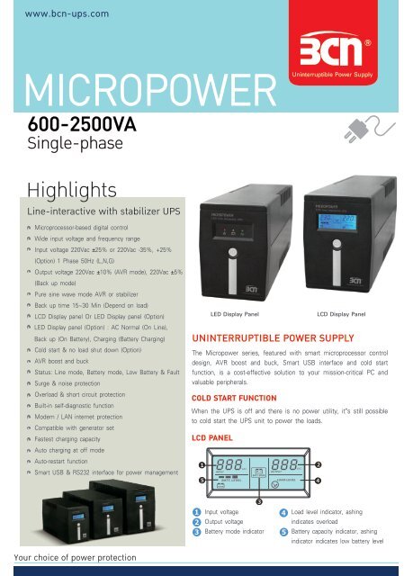 2kVA UPS - LCD Display 2000VA MICRO 2000 LCD Uninterruptible Power Supply 