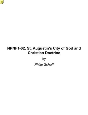NPNF1-02. St. Augustin's City of God and Christian Doctrine