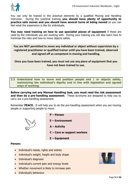 Standard 8 Health and safety in an adult social care setting