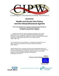 Health and Social Care Policy and the Interprofessional ... - CAIPE