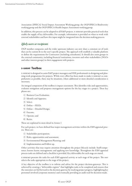 Environmental-Social-Health Risk and Impact Management Process