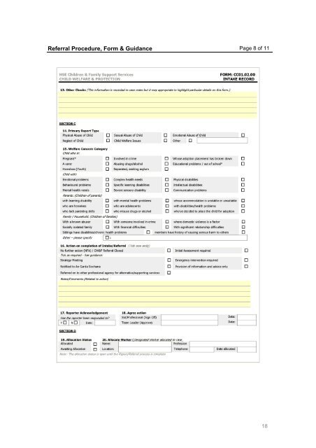 NCCIS Business Process Standardisation Project - Health Service ...