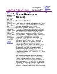 Game Studies - Social Realism in Gaming