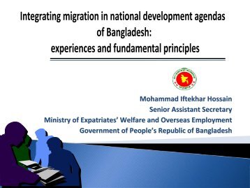 Mohammad Iftekhar Hossain Senior Assistant Secretary Ministry of ...