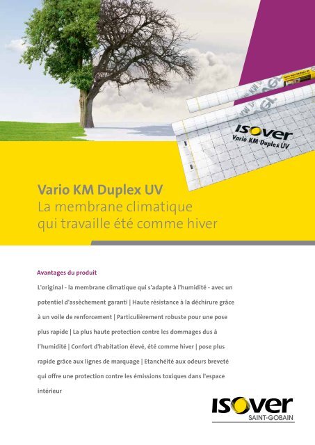 Vario KM Duplex UV La membrane climatique qui travaille été ...