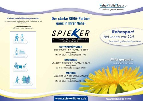 Der starke REHA-Partner - Fitness Spieker