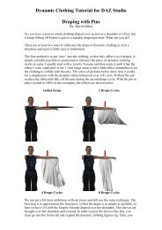 Dynamic Clothing Tutorial for DAZ Studio Draping with Pins