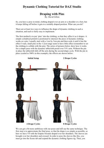 Dynamic Clothing Tutorial for DAZ Studio Draping with Pins