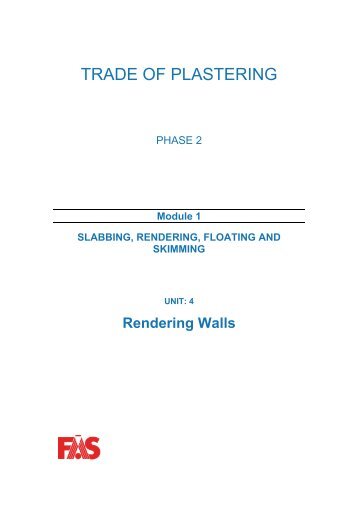 TRADE OF PLASTERING - eCollege