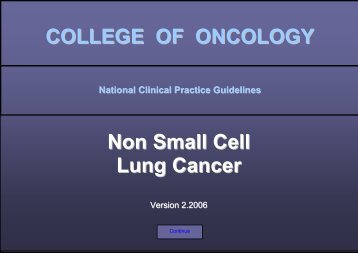 Non Small Cell Lung Cancer - College voor Oncologie