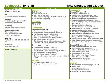 Lollipop 2 7.1A–7.1B New Clothes, Old Clothes - Alston Publishing ...