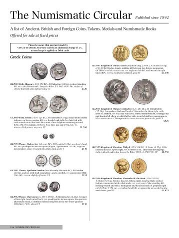 The Numismatic Circular Published since 1892 - Spink