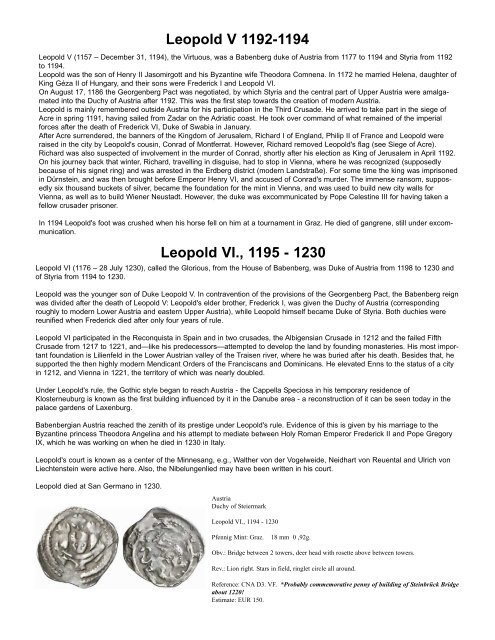 Silver Pfennigs and Small Silver Coins of Europe in the Middle Ages