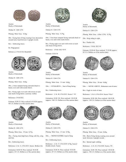 Silver Pfennigs and Small Silver Coins of Europe in the Middle Ages