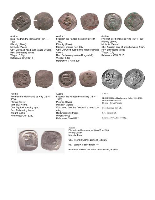 Silver Pfennigs and Small Silver Coins of Europe in the Middle Ages