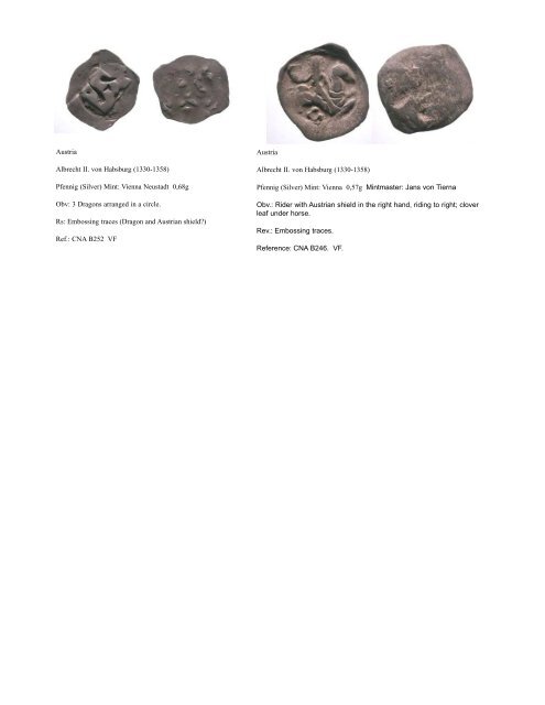 Silver Pfennigs and Small Silver Coins of Europe in the Middle Ages