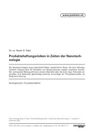 Produktehaftungsrisiken in Zeiten der Nanotech- nologie