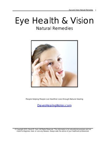Eye Health & Vision Natural Remedies - Dave's Healing Notes