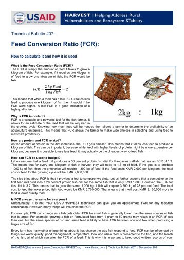 Feed Conversion Ratio (FCR): - Fintrac Inc.