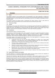 General Standard for Contaminants and Toxins - CODEX Alimentarius