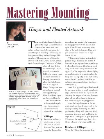 Hinges and Floated Artwork - Picture Framing Magazine