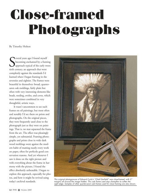 Close-framed Photographs - Picture Framing Magazine