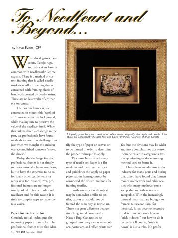 To Needleart and Beyond - Picture Framing Magazine