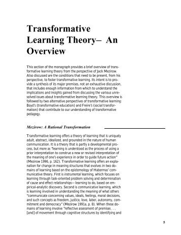 02. Transformative Learning Theory - An Overview - CALPRO