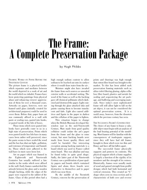 TABLE OF CONTENTS - Picture Framing Magazine