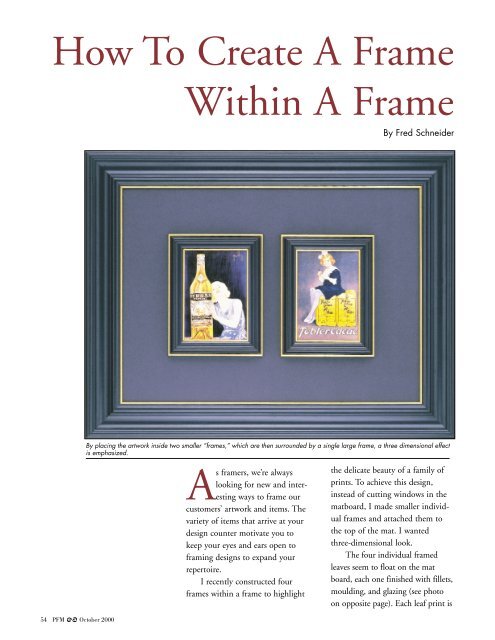How To Create A Frame Within A Frame - Picture Framing Magazine