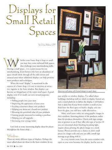 Displays for Small Retail Spaces - Picture Framing Magazine