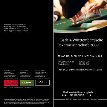 1. Baden-Württembergische Pokermeisterschaft 2009 - Spielbank ...