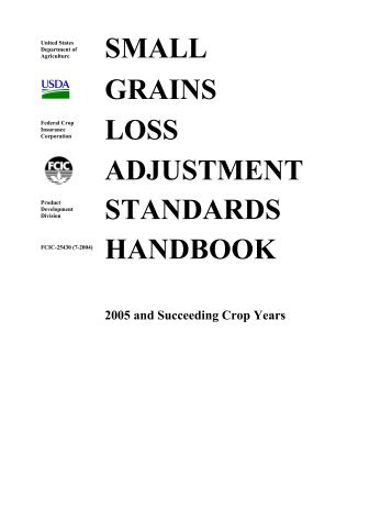 small grains loss adjustment standards handbook - RMA