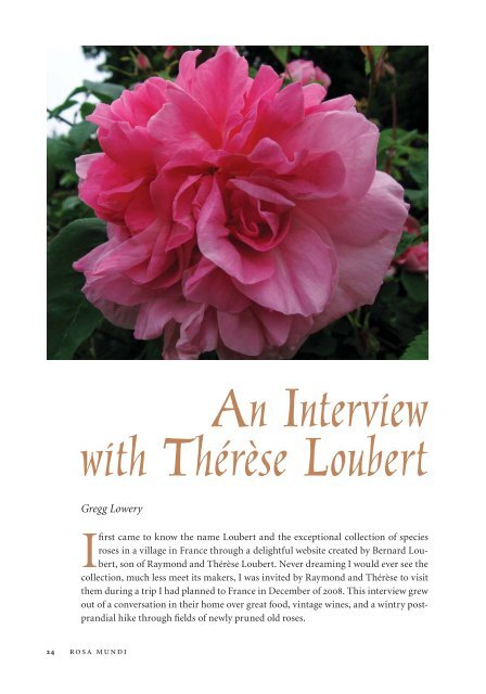 An Interview with Thérèse Loubert - Heritage Rose Foundation