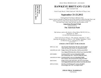 hawkeye brittany club - National Breed Clubs - American Kennel Club