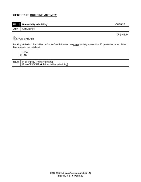 paper representation of the questionnaire - EIA